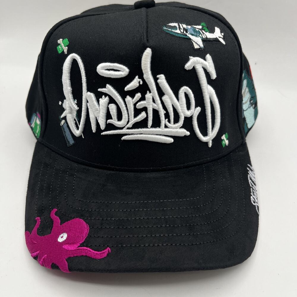 Belico Hat Ondeados Patron Hat Cap Gorra Black Velvet Snap Back Adjustable NOBOX